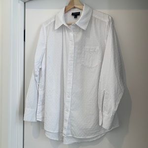 Swiss Dot White Button Down